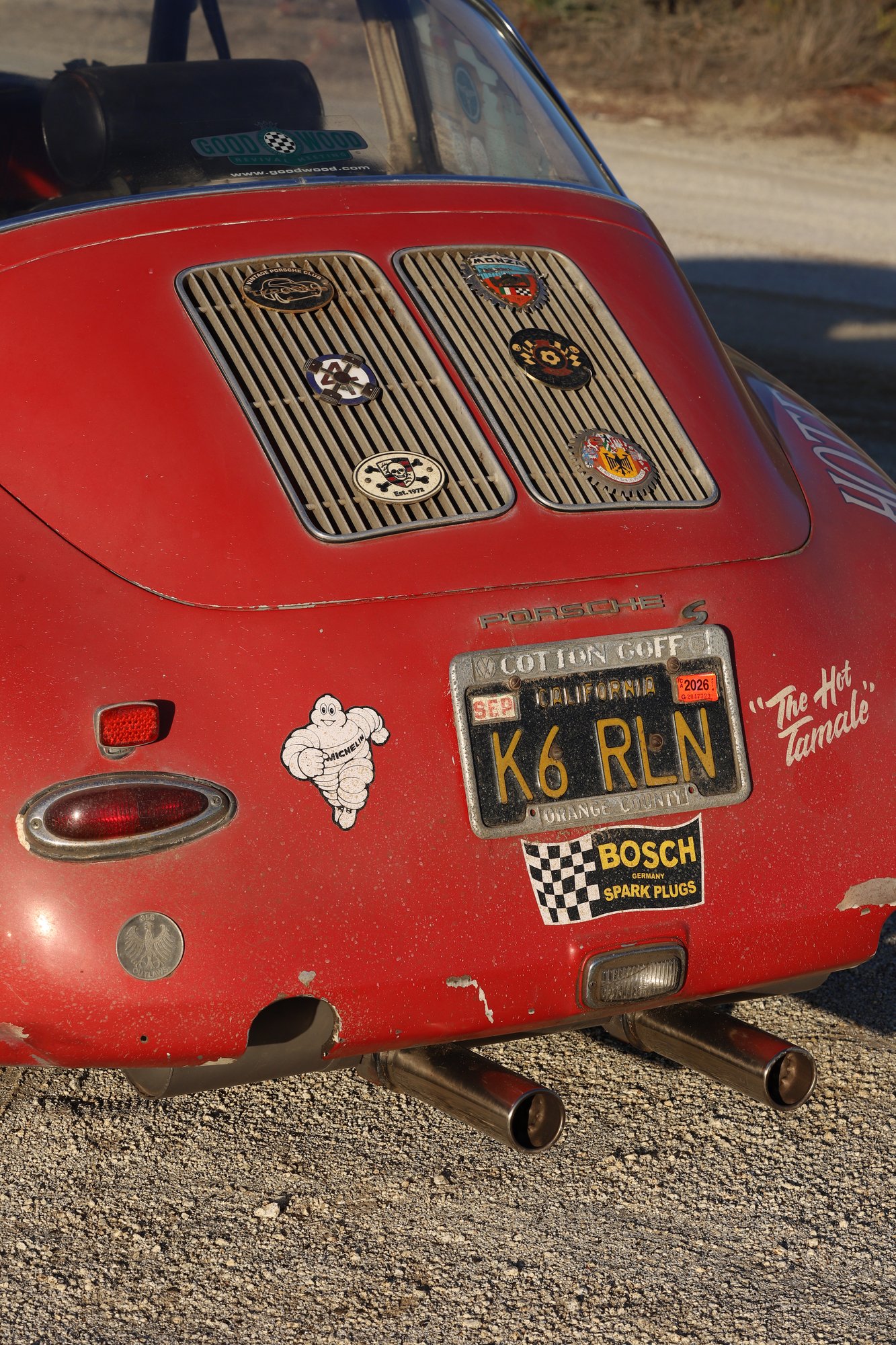 This black license plate has adorned the Porsche since Richard purchased it in 1964.